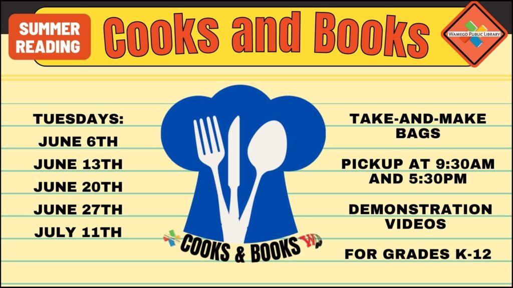 Cooks and books, Tuesdays from June 6-July 11 at