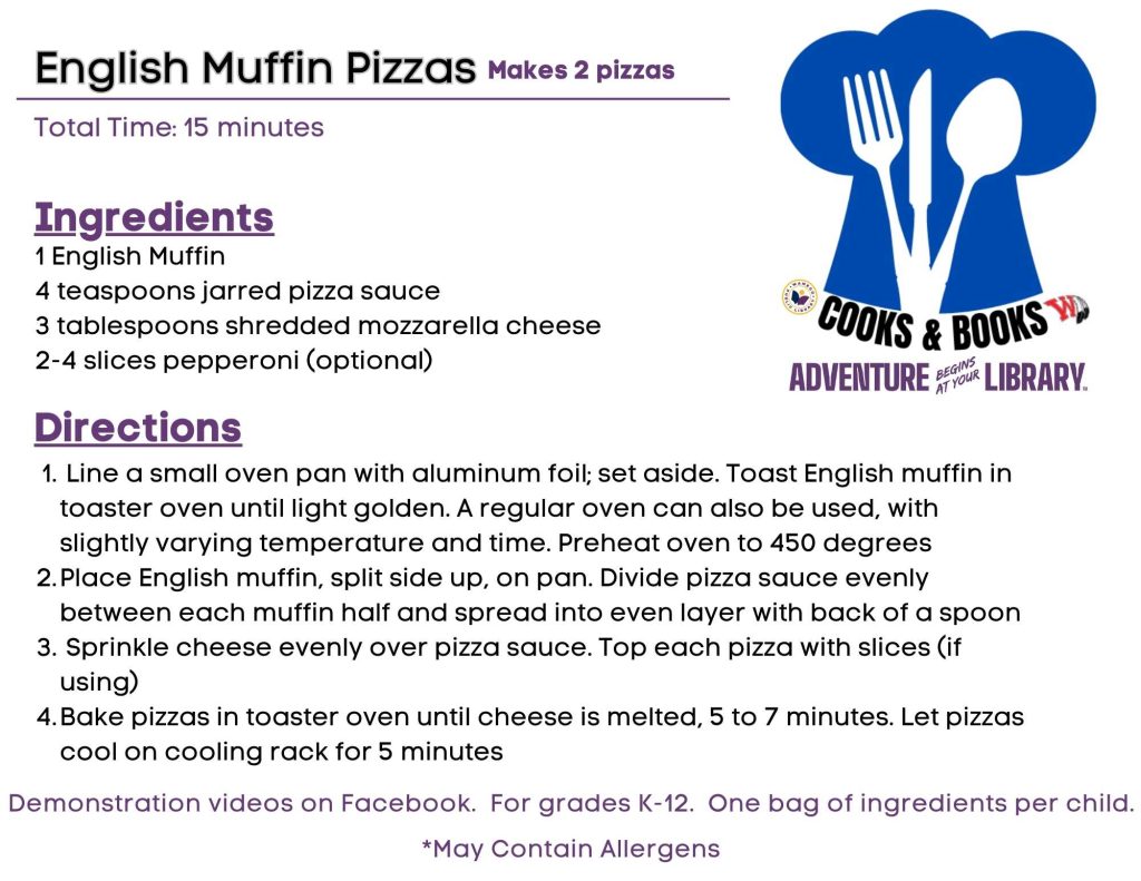 English Muffin Pizza; ingredients and directions