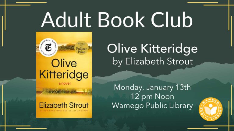 January Book Club: Olive Kitteridge by Elizabeth Strout, Monday January 13th at 12 pm, at WPL