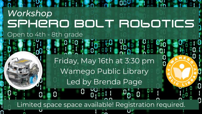 Sphero Robotics Workshop; Friday, May 16th at 3:30 pm, at WPL, click to register