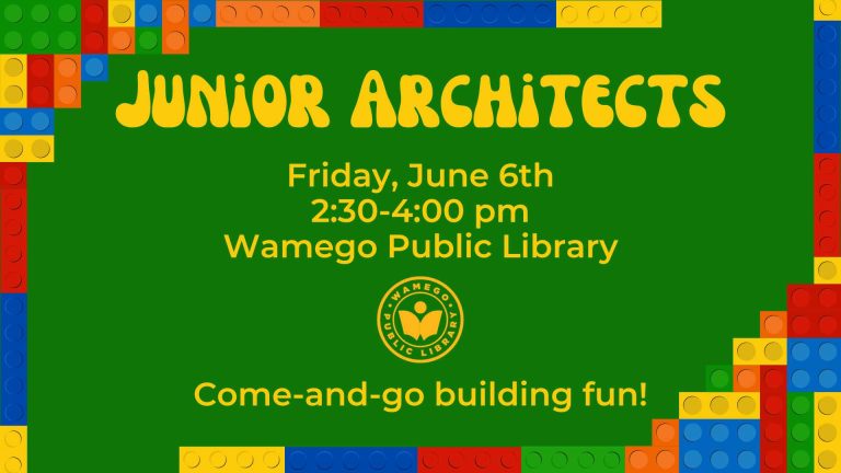 Junior Architects: Friday, June 6th at 2:30 pm, at WPL, Come-and-go building fun!