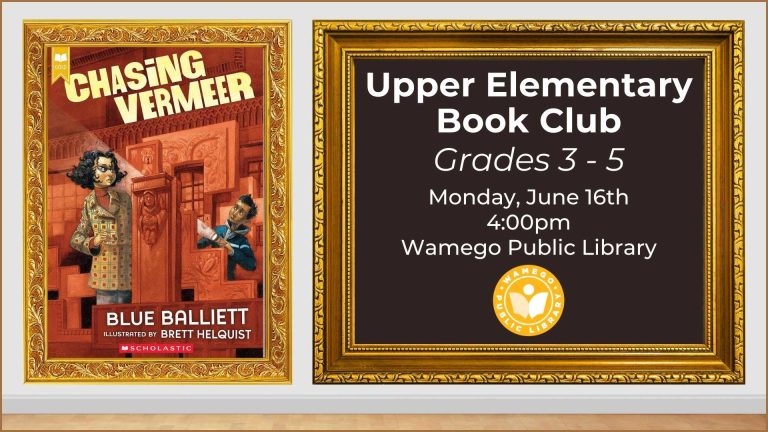 Upper Elementary Book Club: Chasing Vermeer by Blue Balliett, Monday, June 16th at 4 pm