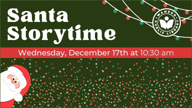 Santa Storytime: Wednesday, December 17th at 10:30 am, at WPL
