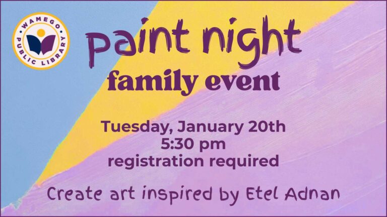 Family Event: Paint Night, Tuesday, January 20th at 5:30 pm, click to register