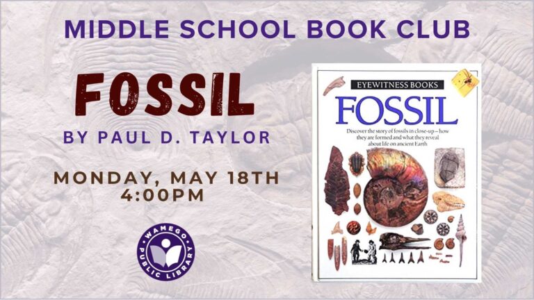 May Middle School book club, 5/18 at 4 pm