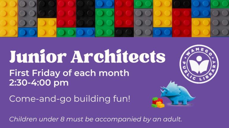 Junior Architects: First Friday of each month, from 2:30 to 4 pm, come and go building fun