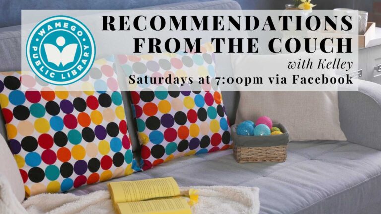Recommendations from the Couch: Saturdays at 7 pm via Facebook, click to view