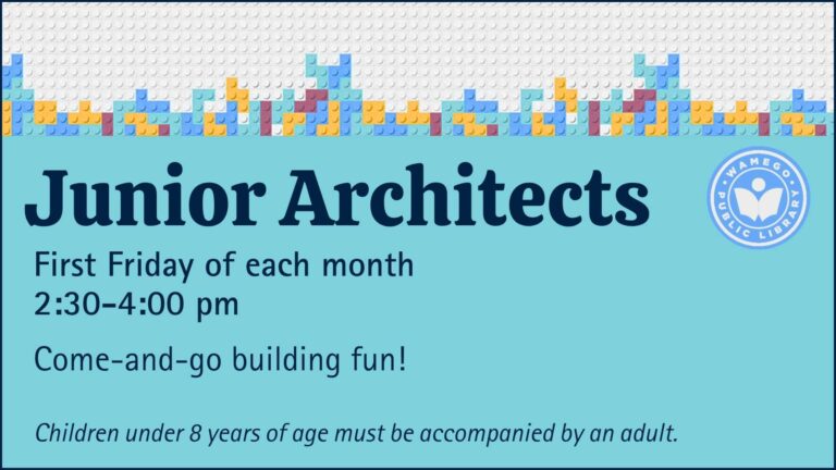 Junior Architects: First Friday of each month, from 2:30 to 4 pm, come and go building fun