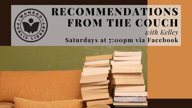 Recommendations from the Couch: Saturdays at 7 pm via Facebook, click to view