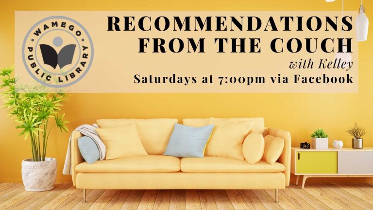 Recommendations from the Couch, Saturdays at 7:00 pm, available on Facebook