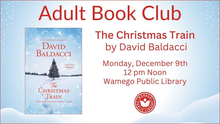 December Book Club, The Christmas Train by David Baldacci, Monday the 9th at 12 pm, at WPL