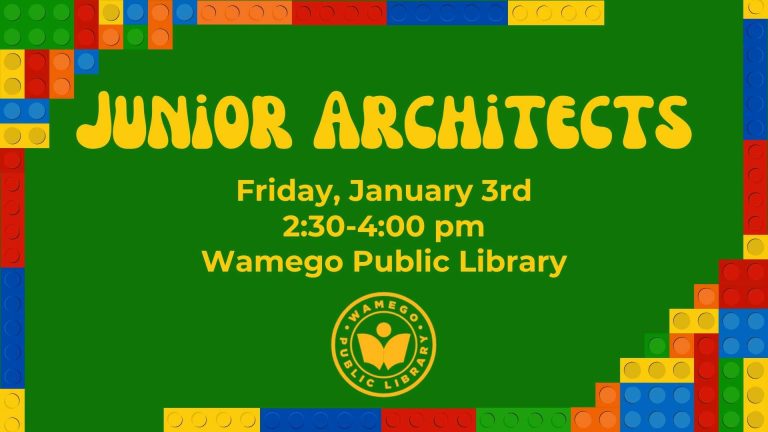 Junior Architects; first Friday of each month, from 2:30 - 4:00 pm, at WPL