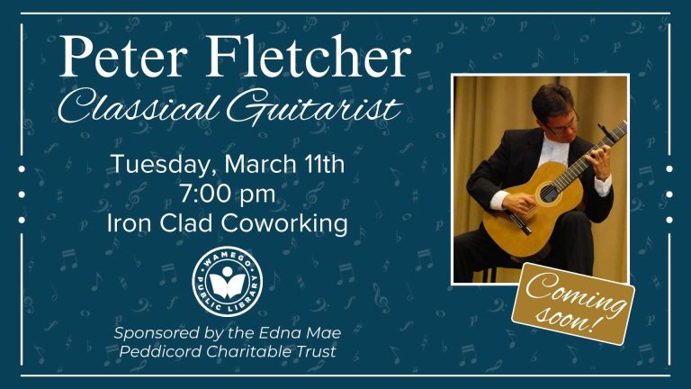 Peter Fletcher, Classical Guitarist: Tuesday, March 11th at 7 pm, at Iron Clad Coworking