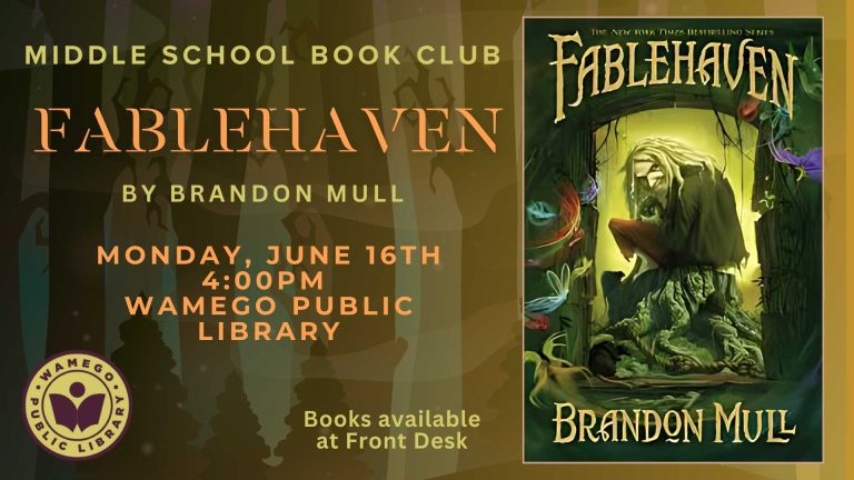Middle School Book Club: Fablehaven by Brandon Mull, Monday, June 16th at 4 pm
