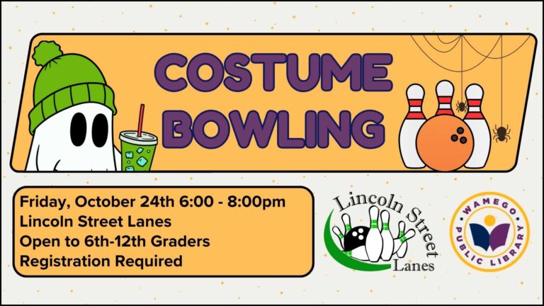 Costume Bowling: Friday, October 24th from 6:00 to 8:00 pm at Lincoln Street Lanes, click to register