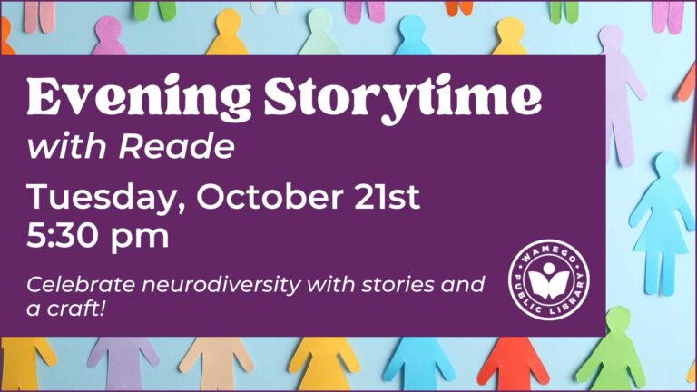 Evening Storytime with Reade: Tuesday, October 21st at 5:30 pm