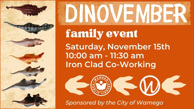 Dinovember: Saturday, November 15th from 10:00 to 11:30 am at Iron Clad