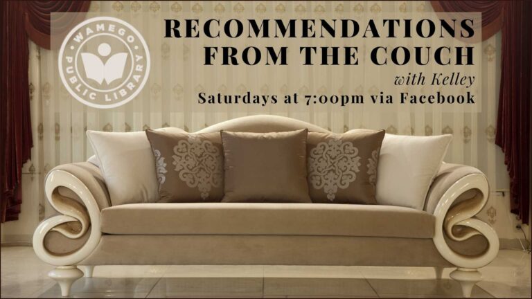Recommendations from the Couch: Saturdays at 7 pm, on Facebook, click to view