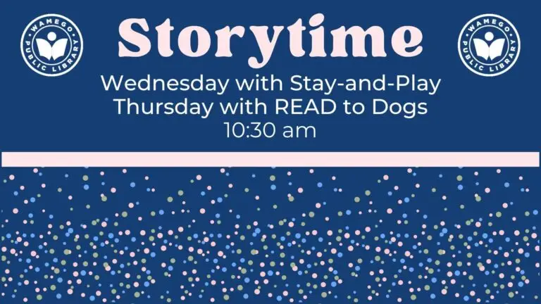 Storytime: Wednesdays and Thursdays at 10:30 am