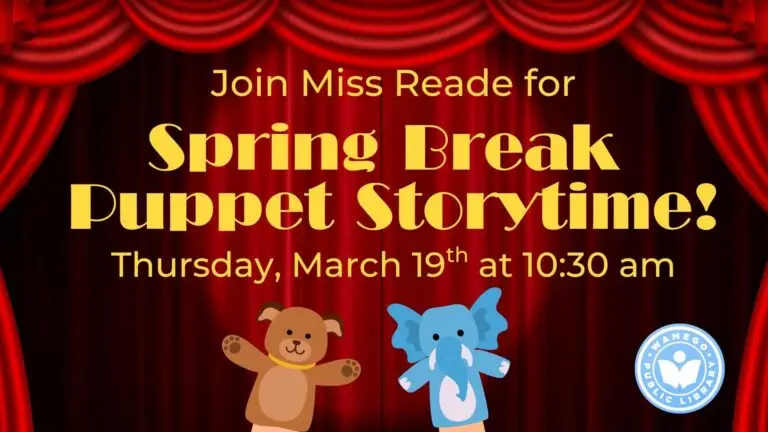 Spring Break Puppet Storytime: Thursday, March 19th at 10:30 am