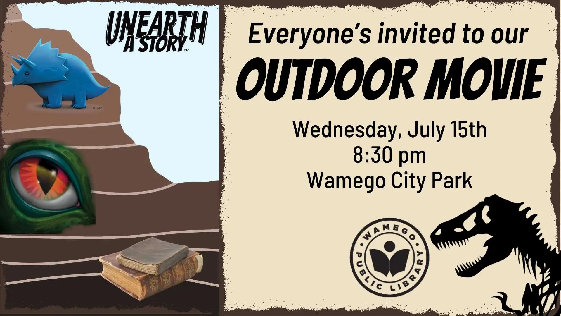 Summer Reading Finale: Outdoor Movie, July 15th at 8:30 pm in Wamego City Park