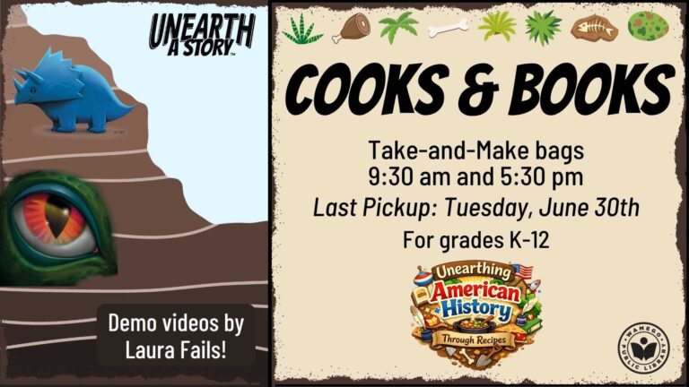 Cooks and Books Last Pickup will be Tuesday, June 30th at 9:30 am and 5:30 pm, for grades K-12