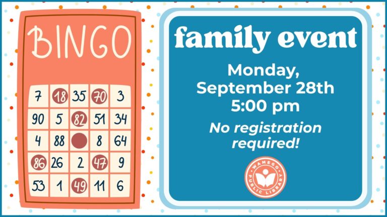 Family Bingo: Monday, September 28th at 5 pm