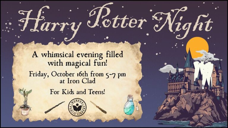 Harry Potter Night: Friday, October 16th from 5-7 pm at Iron Clad