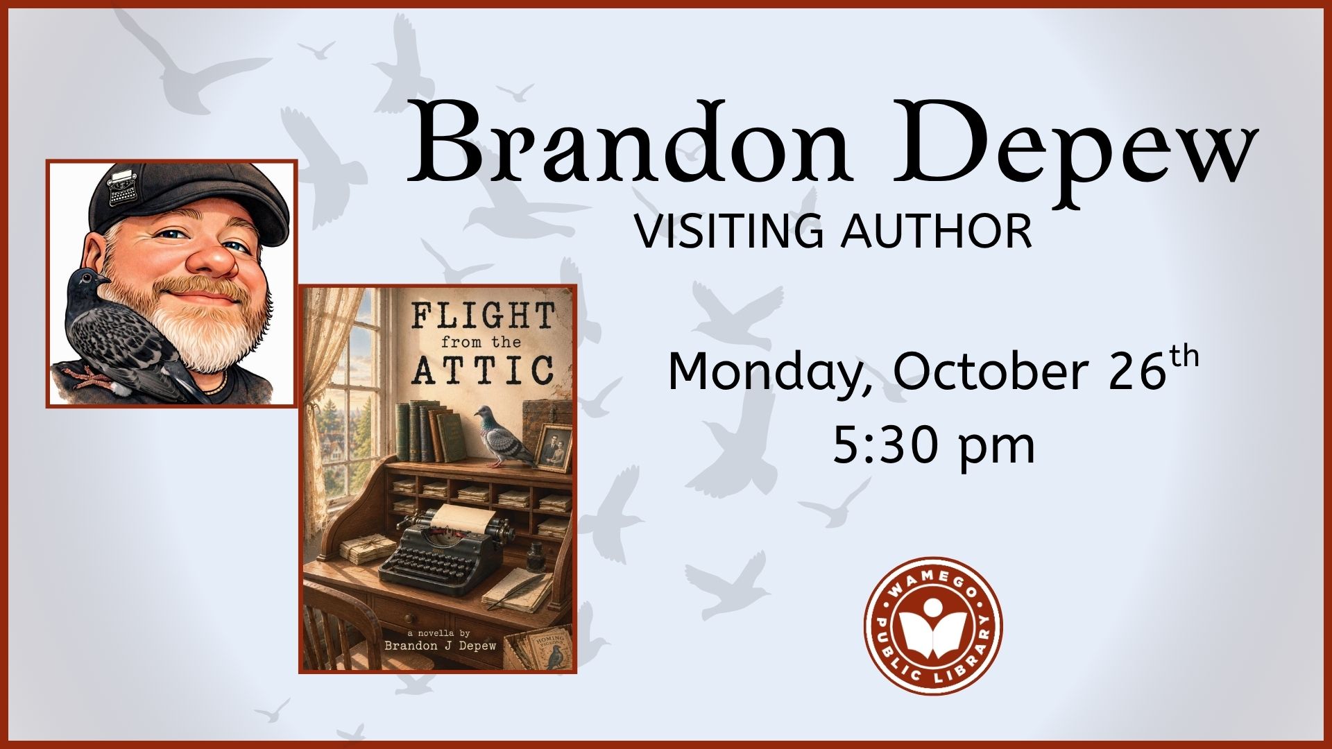 Visiting Author Brandon Depew: Monday, October 26th at 5:30 pm